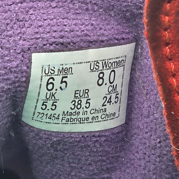 Vans Sk8 Hi Crazy Check Cherry Tomato Womens Size 8 Sneaker Shoes Casual Walking - Picture 7 of 13